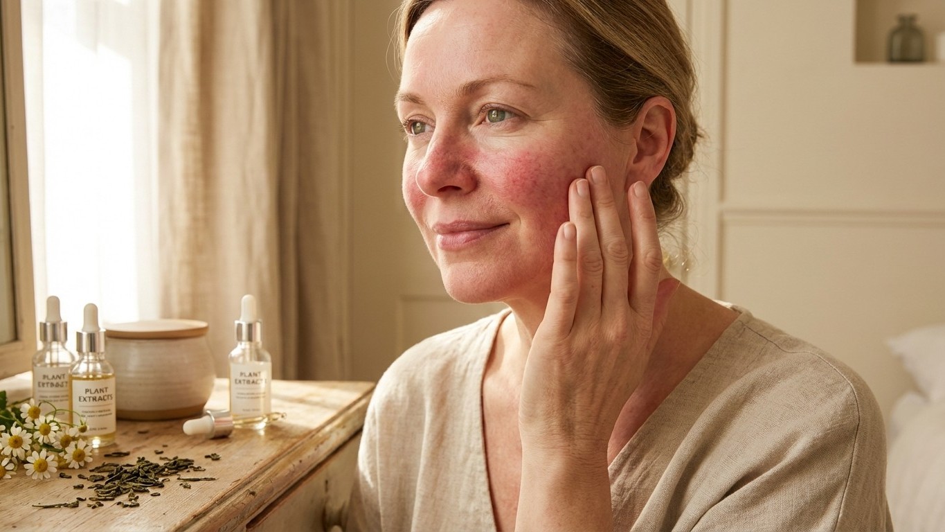 Rutina skincare natural piel con rosácea : apaiser les rougeurs au naturel