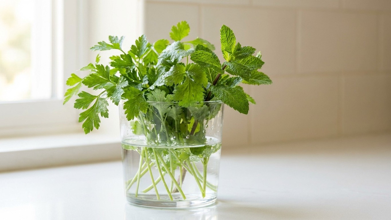 El error que cometes al guardar hierbas frescas: por qué se marchitan en 2 días y cómo duran 3 semanas