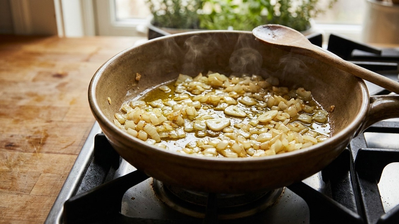 El sofrito con aceite vence a la mantequilla: lo que sucede en 3 minutos cambia todo lo que creías saber