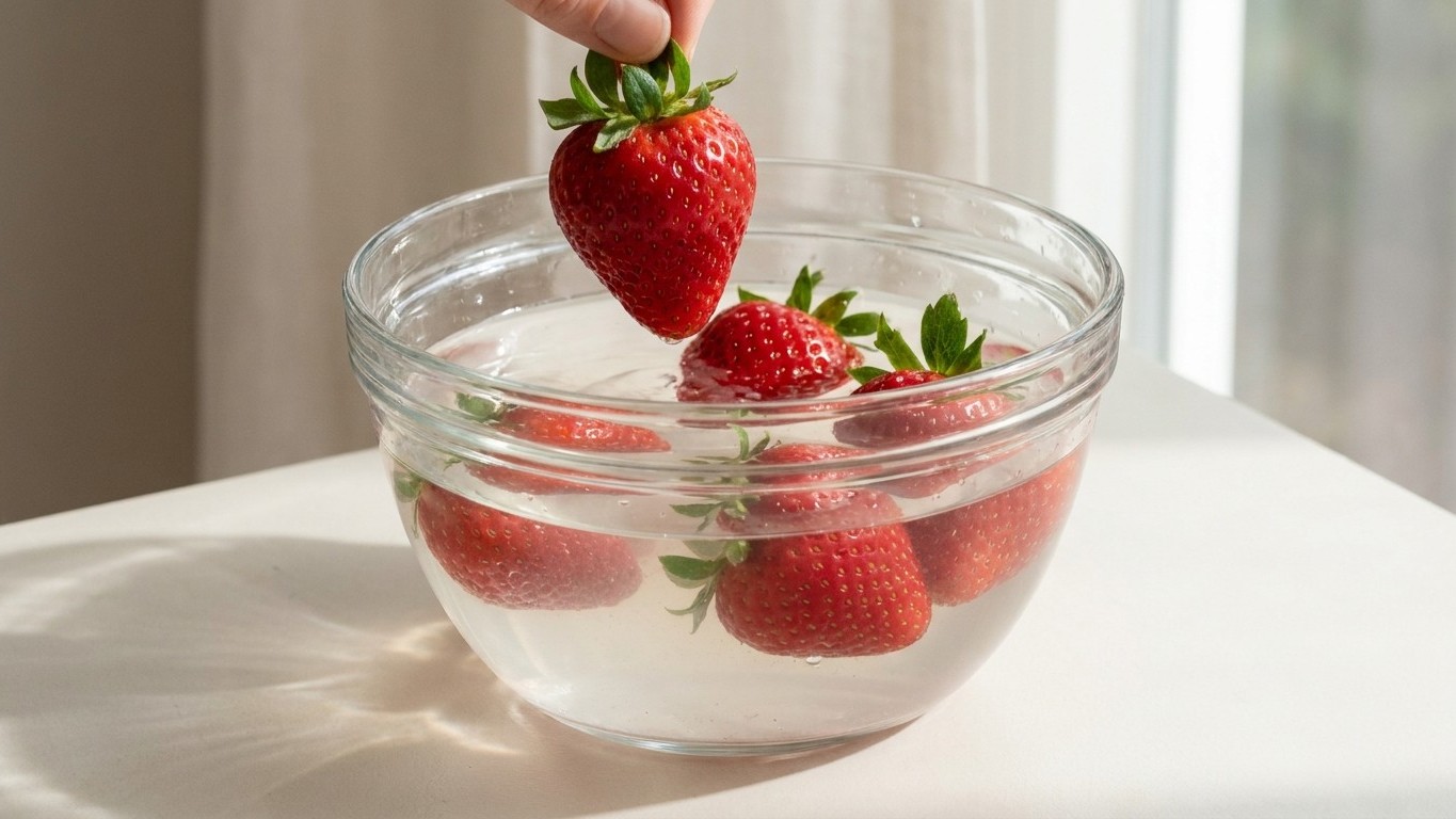 El truco del baño de vinagre que descubrí por accidente: mis fresas duran ahora 2 semanas sin pudrirse
