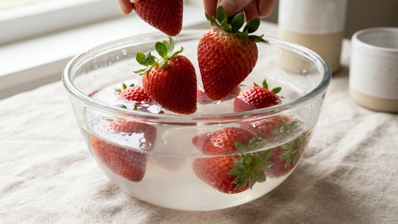 Llevas toda la vida lavando las fresas mal: el método que marca la diferencia este abril