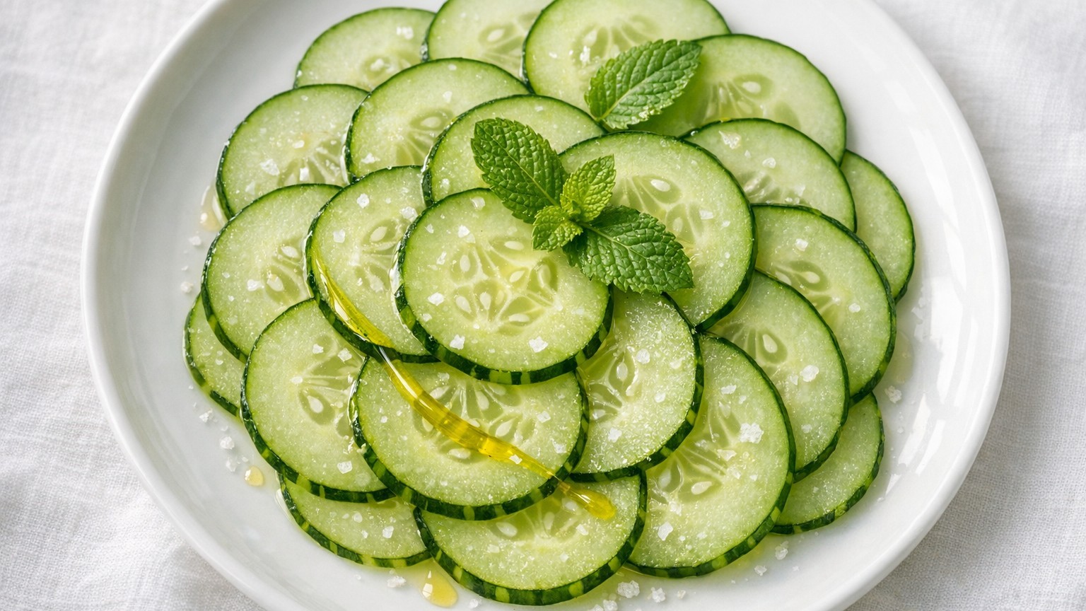 Ensalada de pepino y menta al estilo parisino: el truco francés que tus invitados creerán que llevó horas