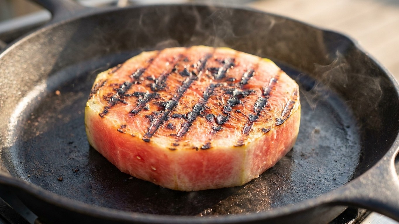 Sandía a la Plancha: El Secreto que Transforma la Fruta en Minutos