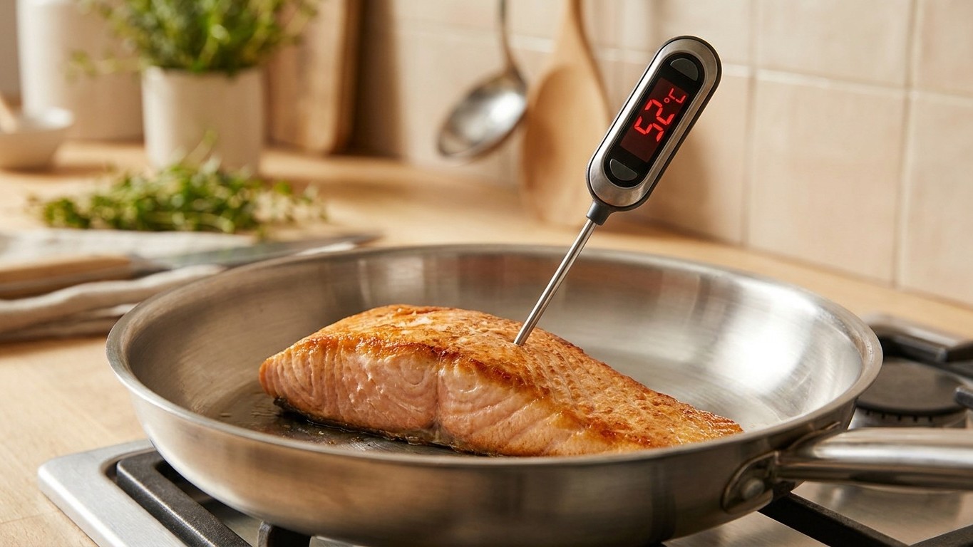 Yo dejaba el pescado en la sartén hasta que se abría en lascas: un cocinero me mostró a qué temperatura lo retiran ellos e...